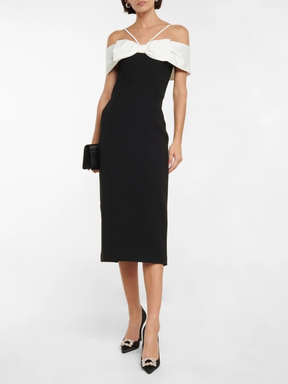 Rebecca Vallance Hepburn Off the Shoulder Bow Dress